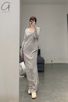 Marc Le Bihan One-shoulder cotton dress 2853 series France MLB-2853 E23-JN mastic 2853 E23